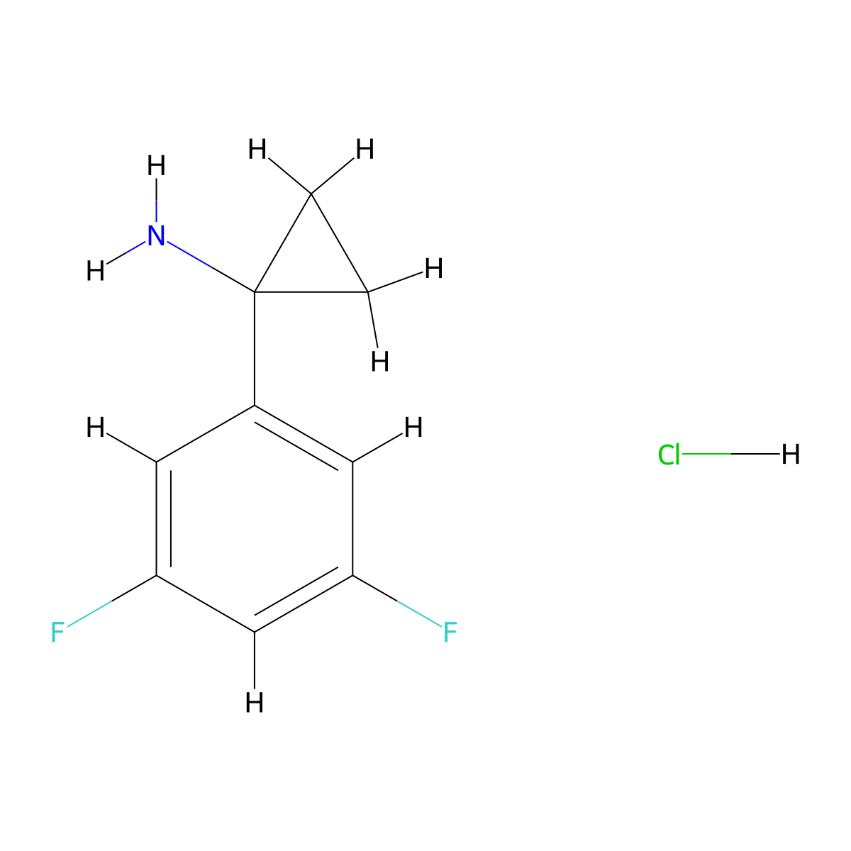 [1-(3,5-Difluorophenyl)cyclopropyl]amine hydrochloride molecular structure, CAS 1269188-75-1