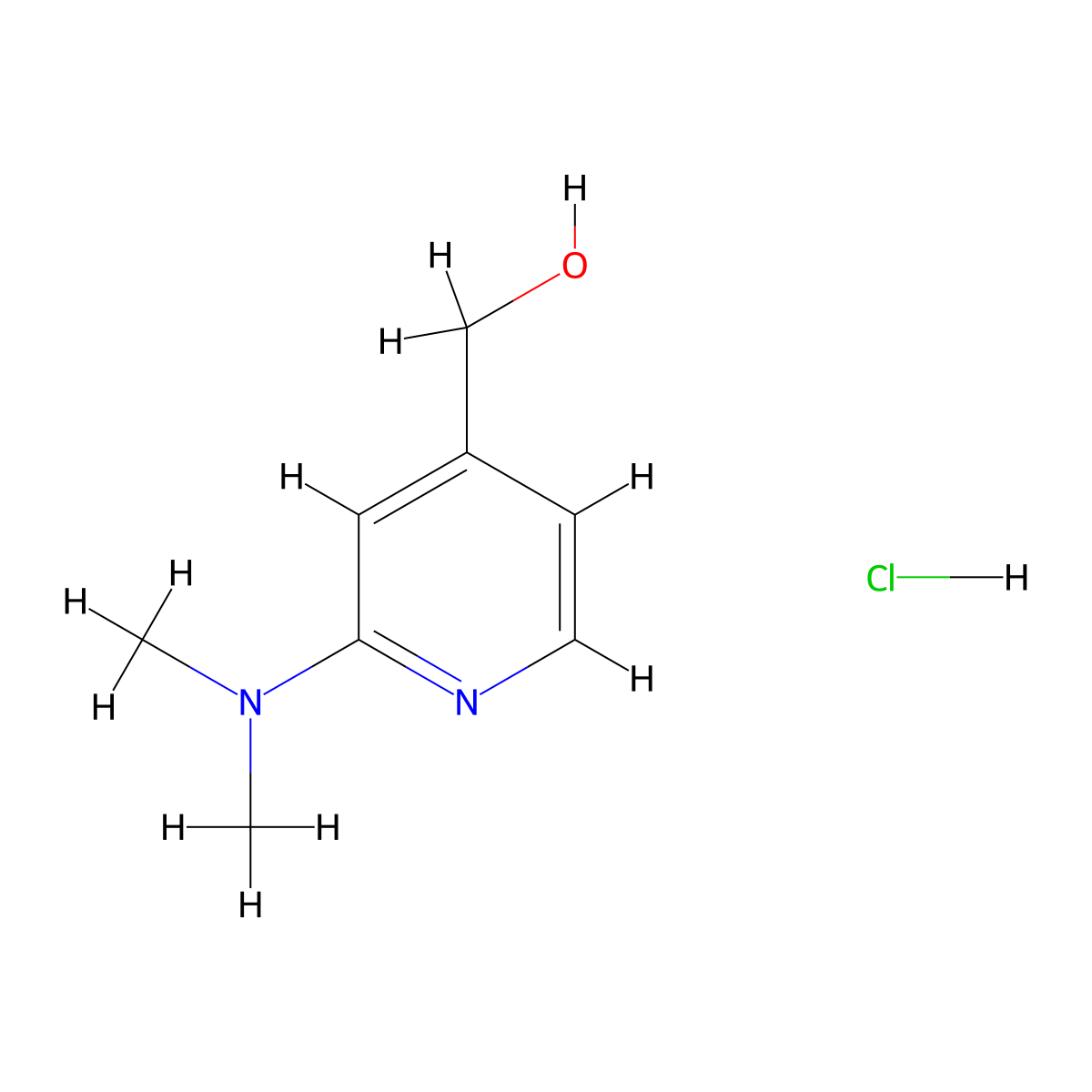 [2-(Dimethylamino)-4-pyridinyl]methanol hydrochloride molecular structure, CAS 1269189-05-0
