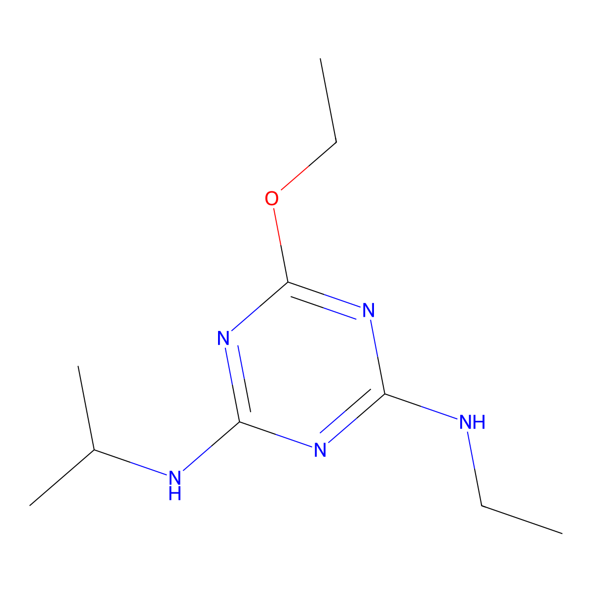 6-ethoxy-N2-ethyl-N4-(propan-2-yl)-1,3,5-triazine-2,4-diamine molecular structure, CAS 126919-71-9