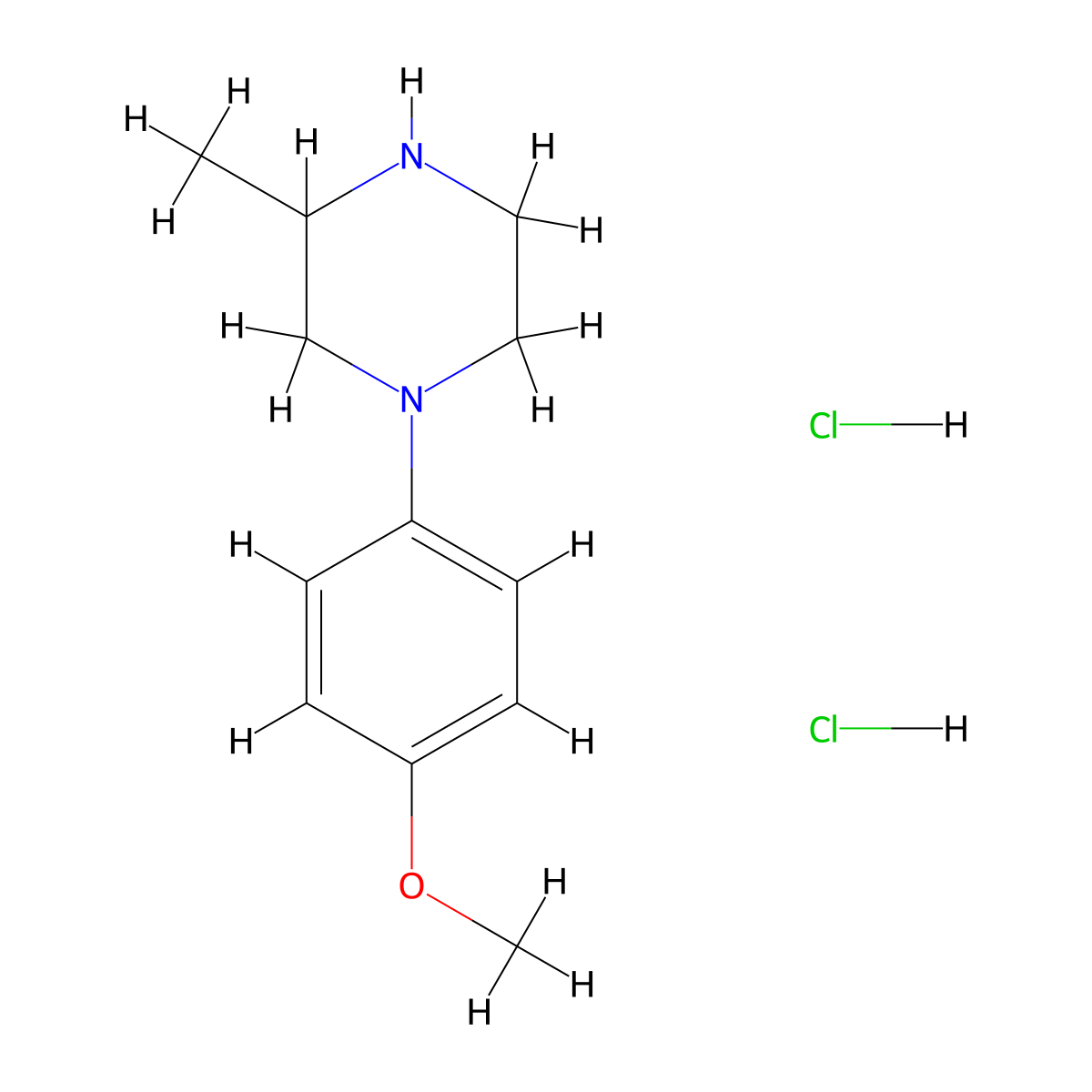 1-(4-Methoxyphenyl)-3-methylpiperazine dihydrochloride molecular structure, CAS 1269198-80-2
