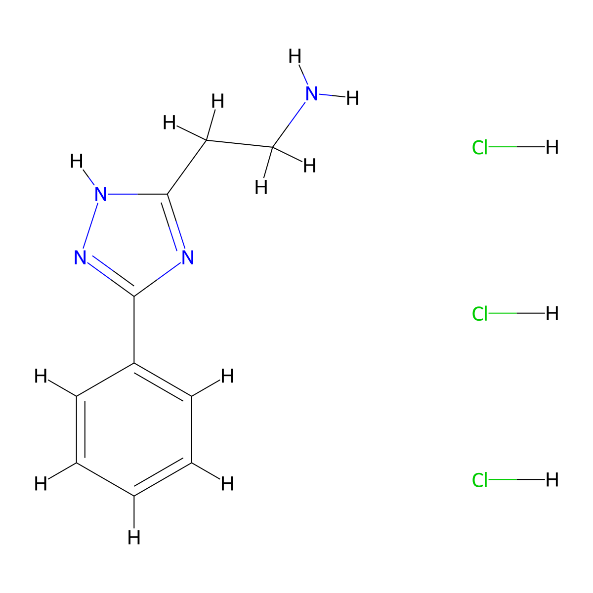 2-(3-Phenyl-1H-1,2,4-triazol-5-YL)ethanamine trihydrochloride molecular structure, CAS 1269198-85-7