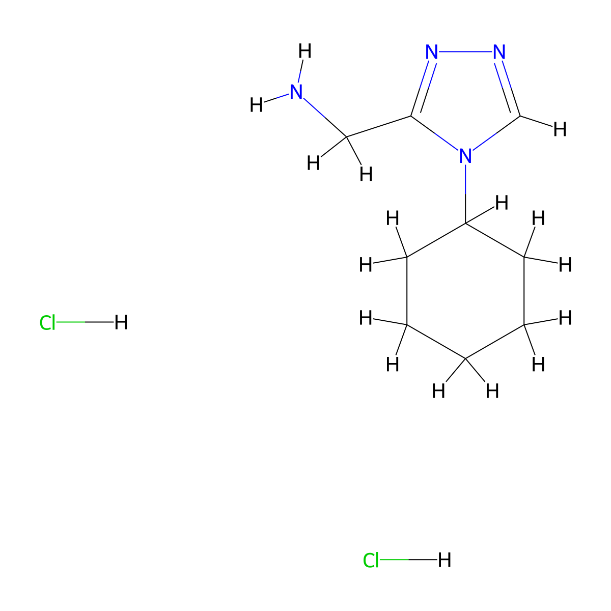 [(4-Cyclohexyl-4H-1,2,4-triazol-3-yl)methyl]amine dihydrochloride molecular structure, CAS 1269199-01-0