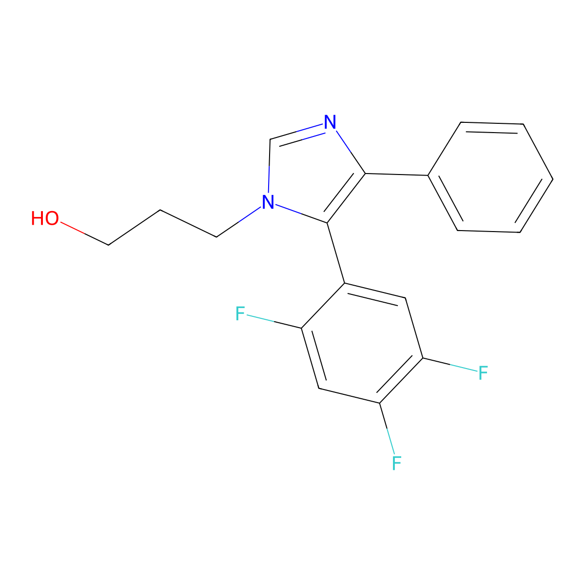1H-Imidazole-1-propanol, 4-phenyl-5-(2,4,5-trifluorophenyl)- molecular structure, CAS 1269199-02-1