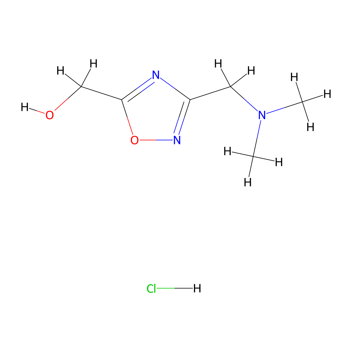 {3-[(Dimethylamino)methyl]-1,2,4-oxadiazol-5-YL}methanol hydrochloride molecular structure, CAS 1269199-19-0