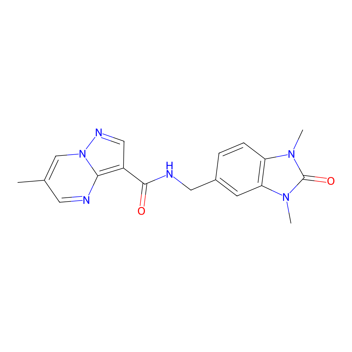 N-[(1,3-dimethyl-2-oxo-2,3-dihydro-1H-benzimidazol-5-yl)methyl]-6-methylpyrazolo[1,5-a]pyrimidine-3-carboxamide molecular structure, CAS 1269199-20-3