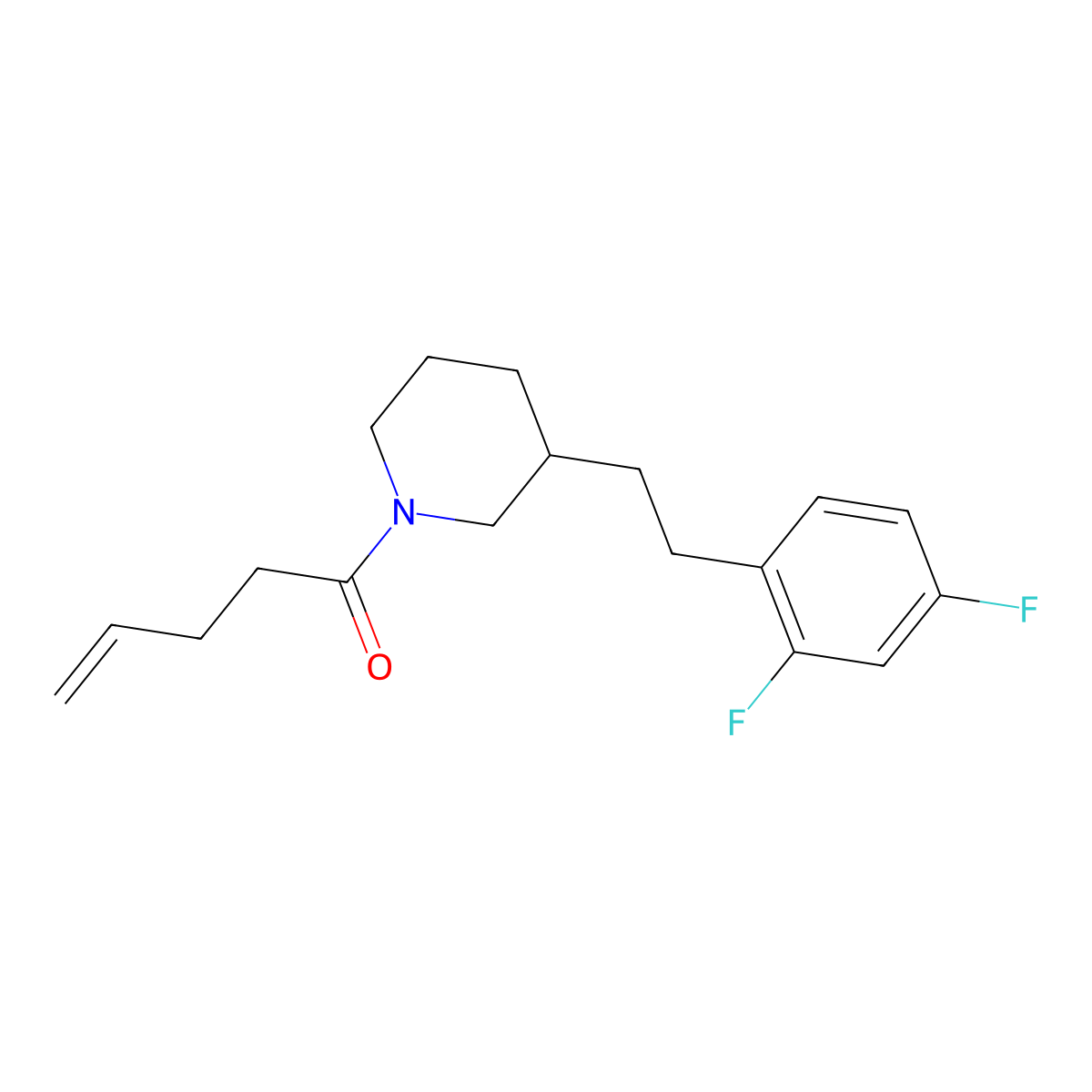 3-[2-(2,4-Difluorophenyl)ethyl]-1-(4-pentenoyl)piperidine molecular structure, CAS 1269199-22-5