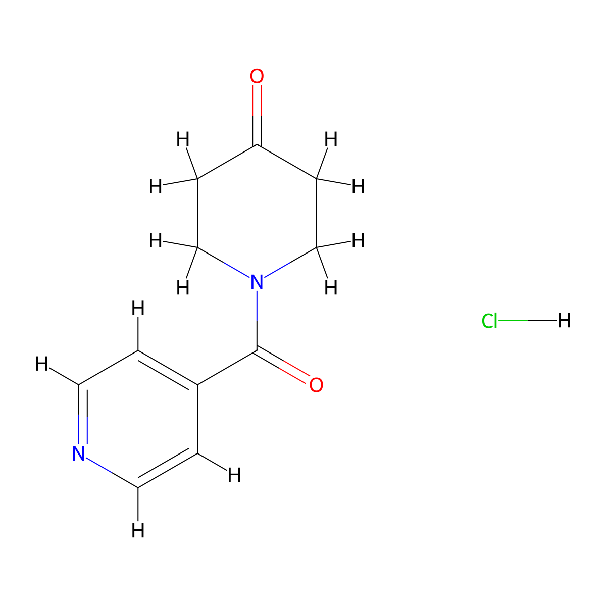 1-Isonicotinoyl-4-piperidinone hydrochloride molecular structure, CAS 1269199-40-7