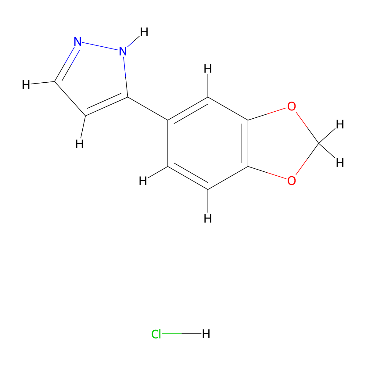 3-(1,3-Benzodioxol-5-YL)-1H-pyrazole hydrochloride molecular structure, CAS 1269199-66-7