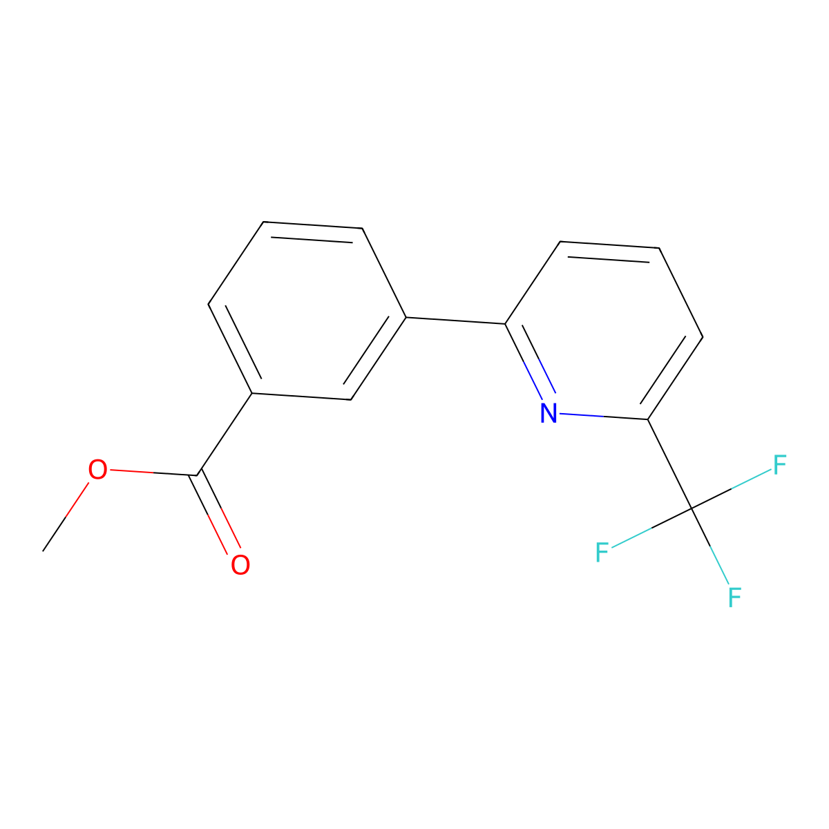 Methyl 3-[6-(trifluoromethyl)-2-pyridinyl]benzoate molecular structure, CAS 1269202-58-5