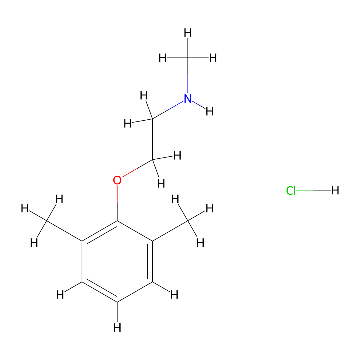 [2-(2,6-Dimethylphenoxy)ethyl]methylamine hydrochloride molecular structure, CAS 1269202-77-8