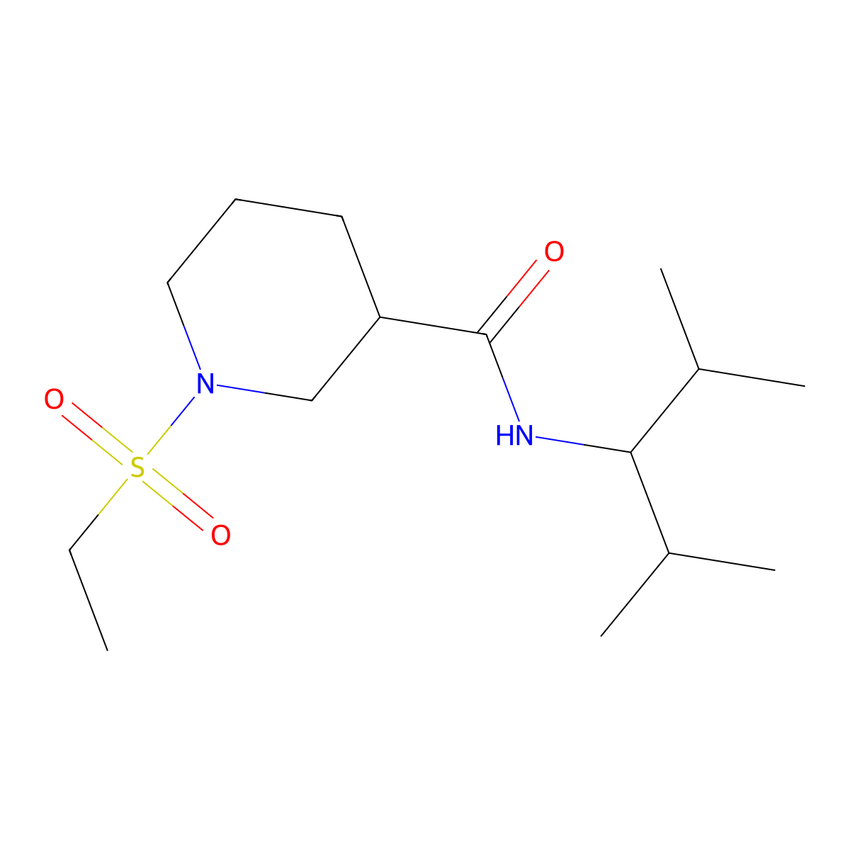 N-(2,4-dimethylpentan-3-yl)-1-(ethylsulfonyl)piperidine-3-carboxamide molecular structure, CAS 1269209-94-0