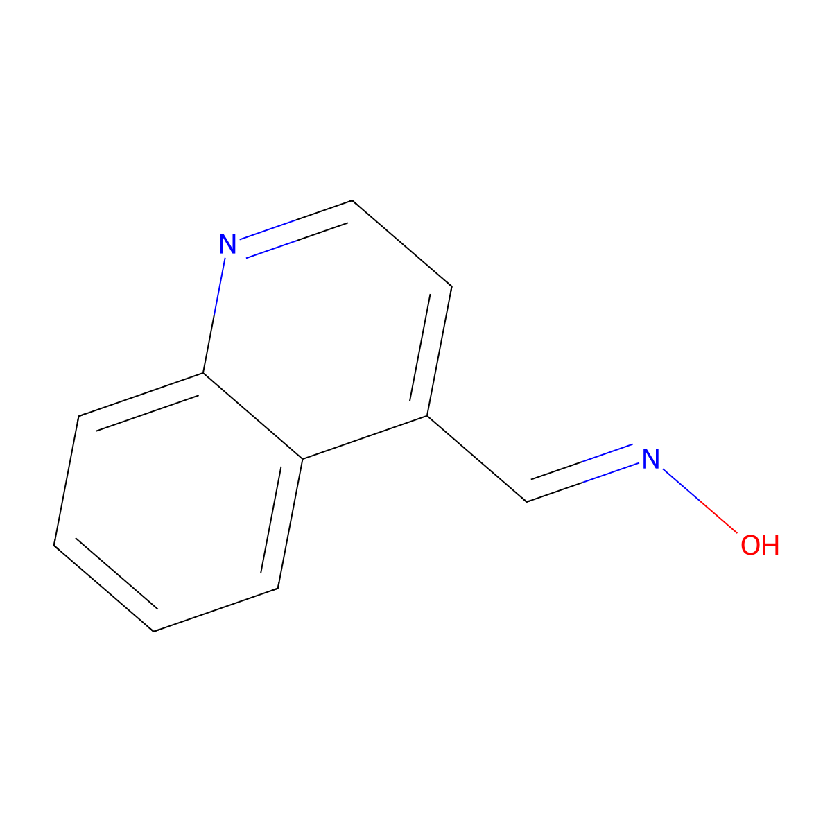 (E)-Quinoline-4-carbaldehyde oxime molecular structure, CAS 126921-64-0