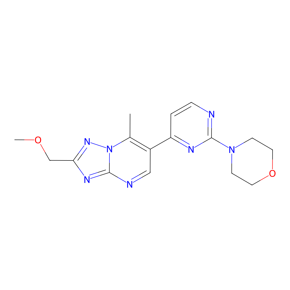 2-(Methoxymethyl)-7-methyl-6-[2-(morpholin-4-yl)pyrimidin-4-yl][1,2,4]triazolo[1,5-a]pyrimidine molecular structure, CAS 1269214-47-2