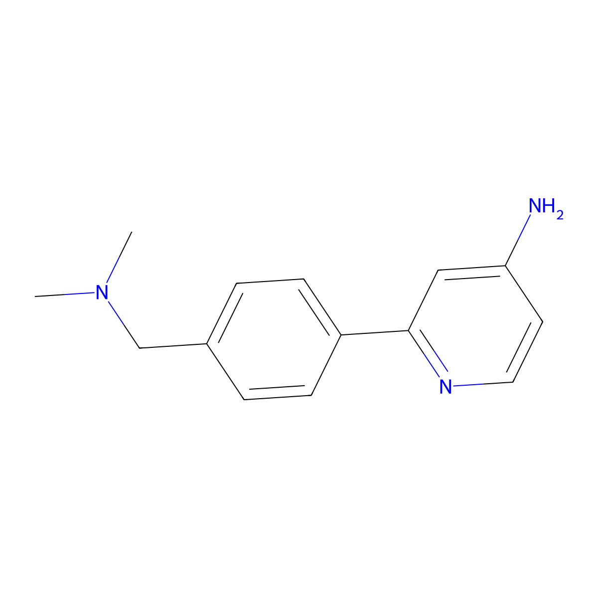 2-[4-[(Dimethylamino)methyl]phenyl]pyridin-4-amine molecular structure, CAS 1269216-12-7