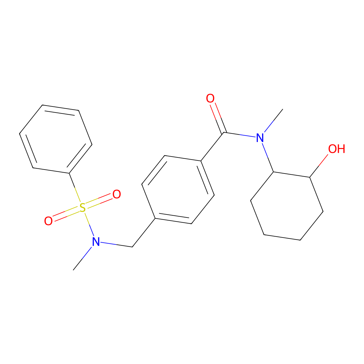 N-(2-hydroxycyclohexyl)-N-methyl-4-{[methyl(phenylsulfonyl)amino]methyl}benzamide molecular structure, CAS 1269216-25-2