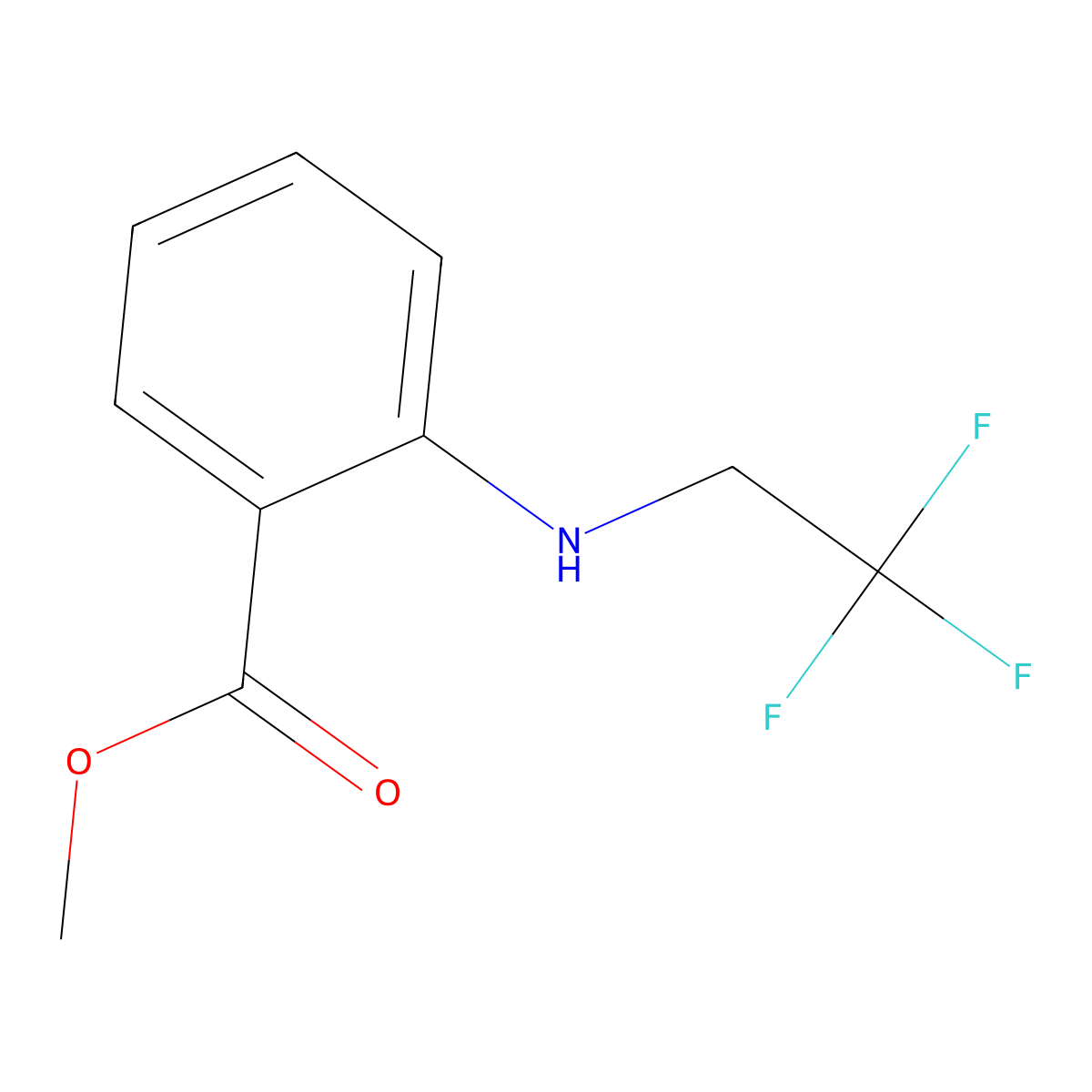 Methyl 2-[(2,2,2-trifluoroethyl)amino]benzoate molecular structure, CAS 126922-73-4