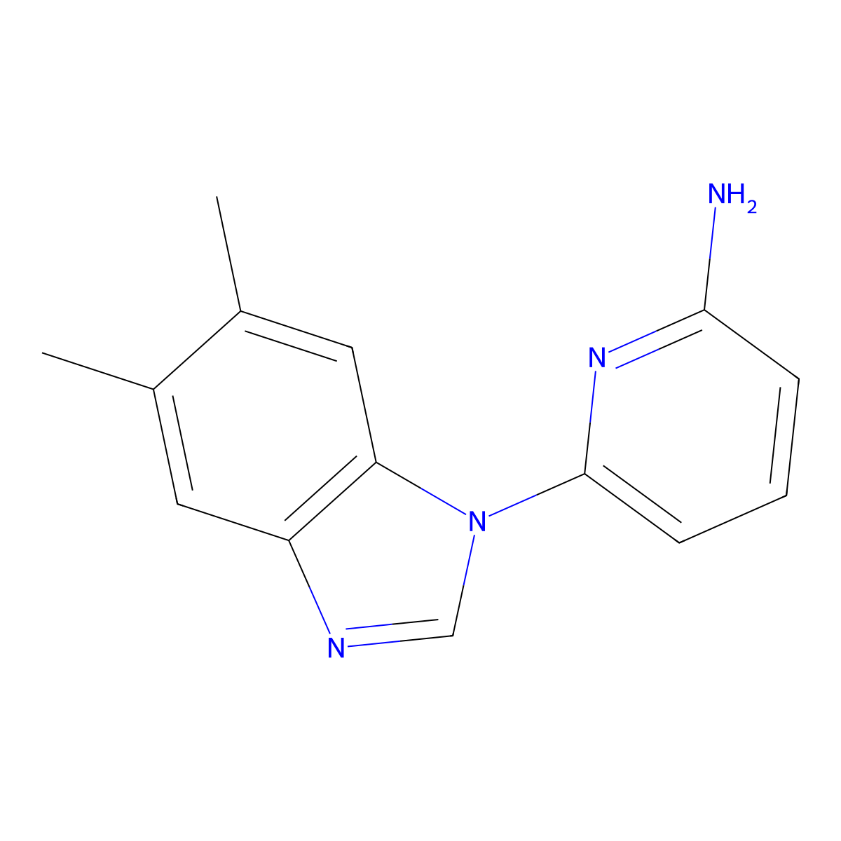 6-(5,6-Dimethyl-1h-1,3-benzodiazol-1-yl)pyridin-2-amine molecular structure, CAS 1269222-18-5