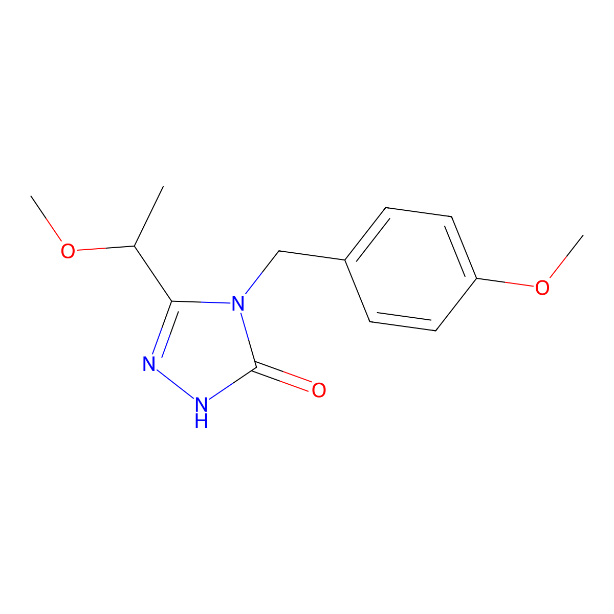 4-(4-methoxybenzyl)-5-(1-methoxyethyl)-2,4-dihydro-3H-1,2,4-triazol-3-one molecular structure, CAS 1269225-26-4