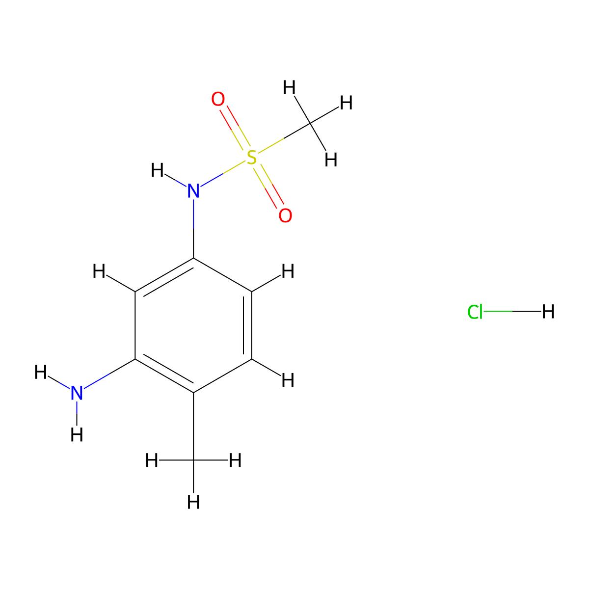 N-(3-Amino-4-methylphenyl)methanesulfonamide hydrochloride molecular structure, CAS 1269225-46-8
