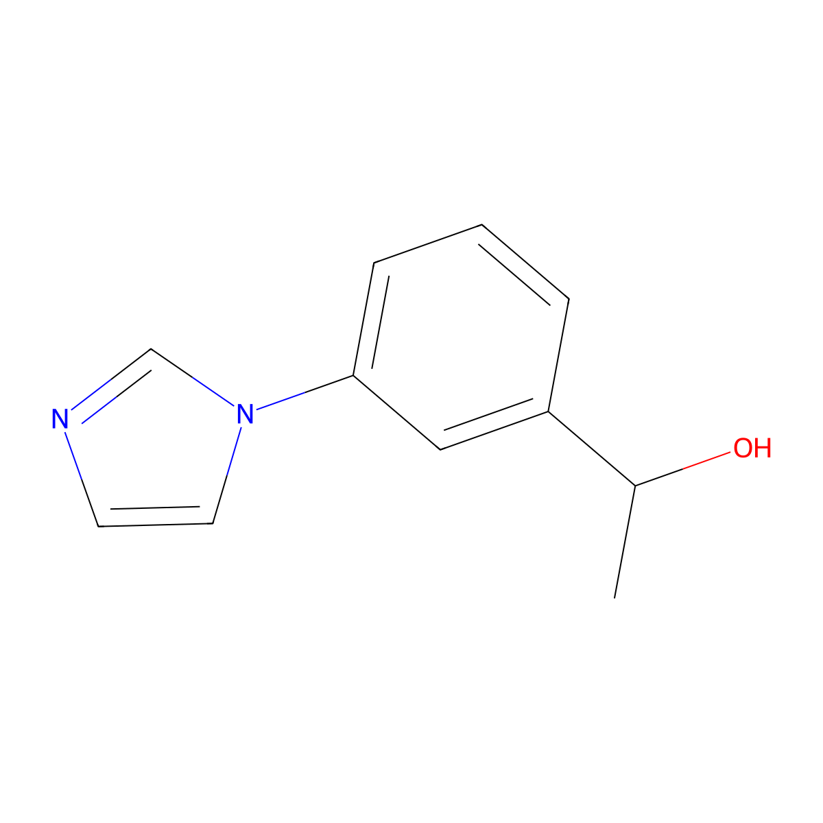 1-[3-(1H-imidazol-1-yl)phenyl]ethan-1-ol molecular structure, CAS 1269225-52-6