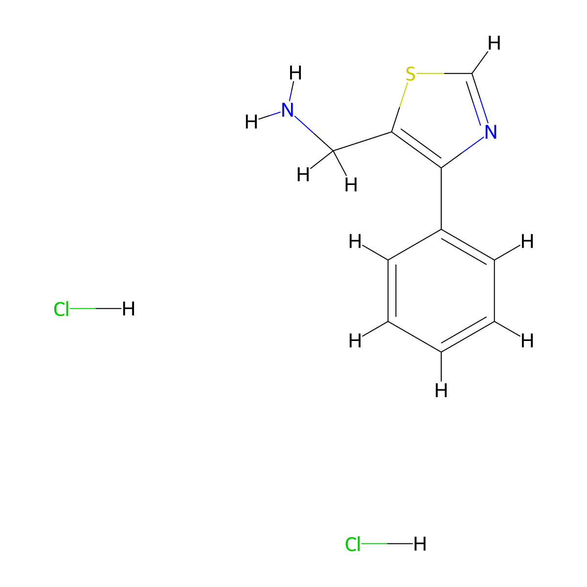 [(4-Phenyl-1,3-thiazol-5-yl)methyl]amine dihydrochloride molecular structure, CAS 1269226-67-6