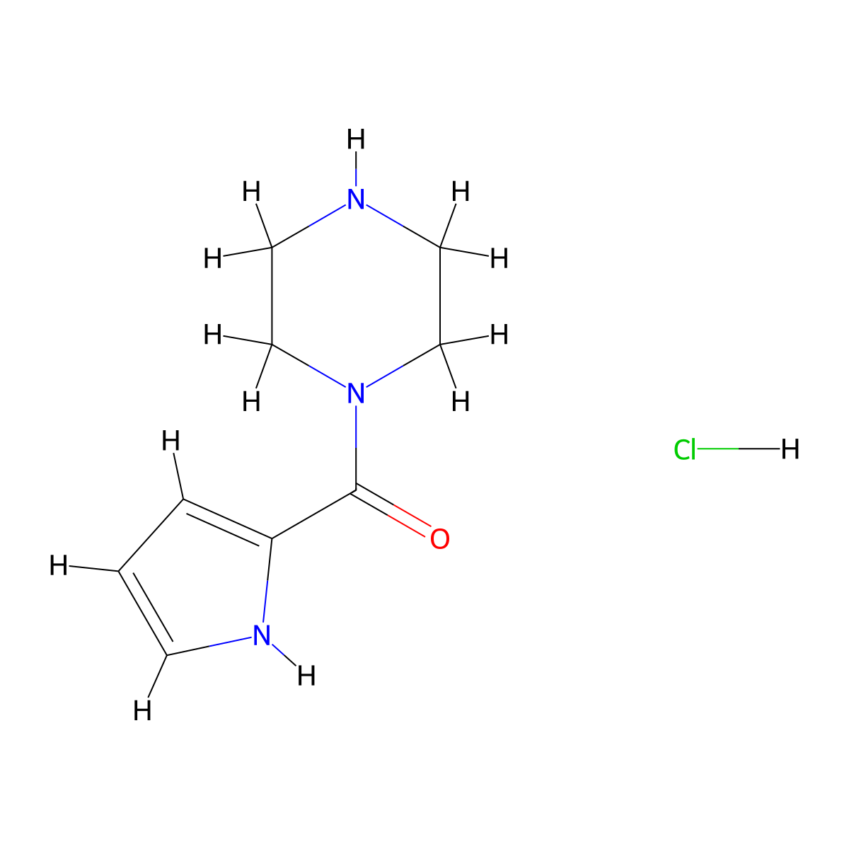 1-(1H-Pyrrol-2-ylcarbonyl)piperazine hydrochloride molecular structure, CAS 1269228-76-3