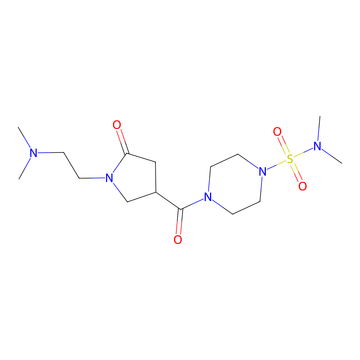 4-({1-[2-(dimethylamino)ethyl]-5-oxopyrrolidin-3-yl}carbonyl)-N,N-dimethylpiperazine-1-sulfonamide molecular structure, CAS 1269228-77-4