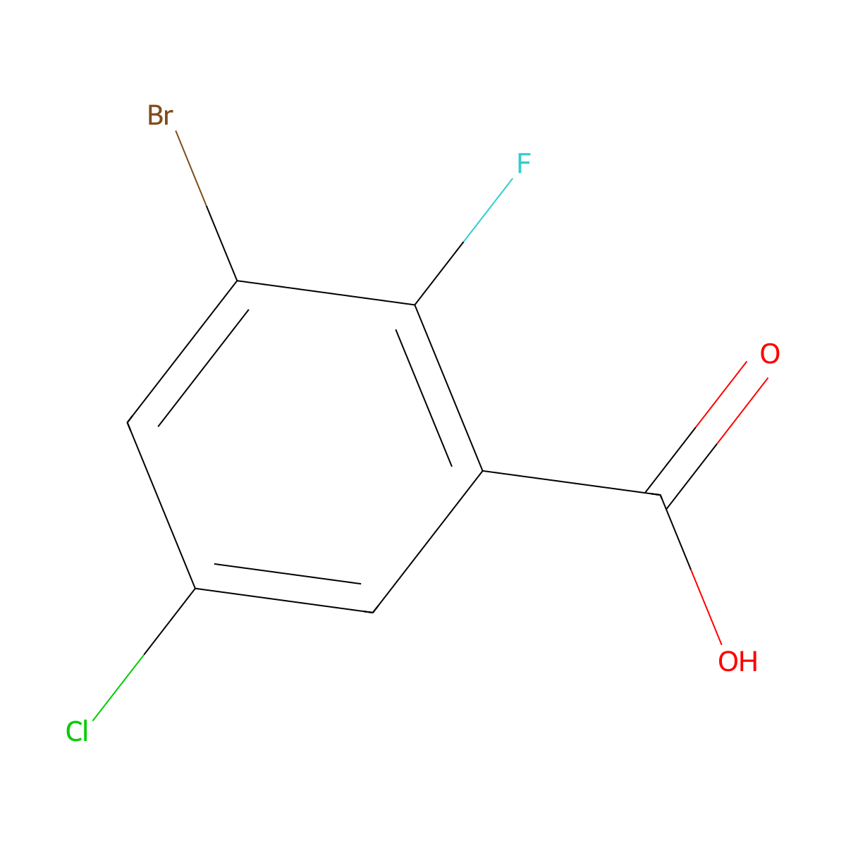 3-Bromo-5-chloro-2-fluorobenzoic acid molecular structure, CAS 1269232-93-0