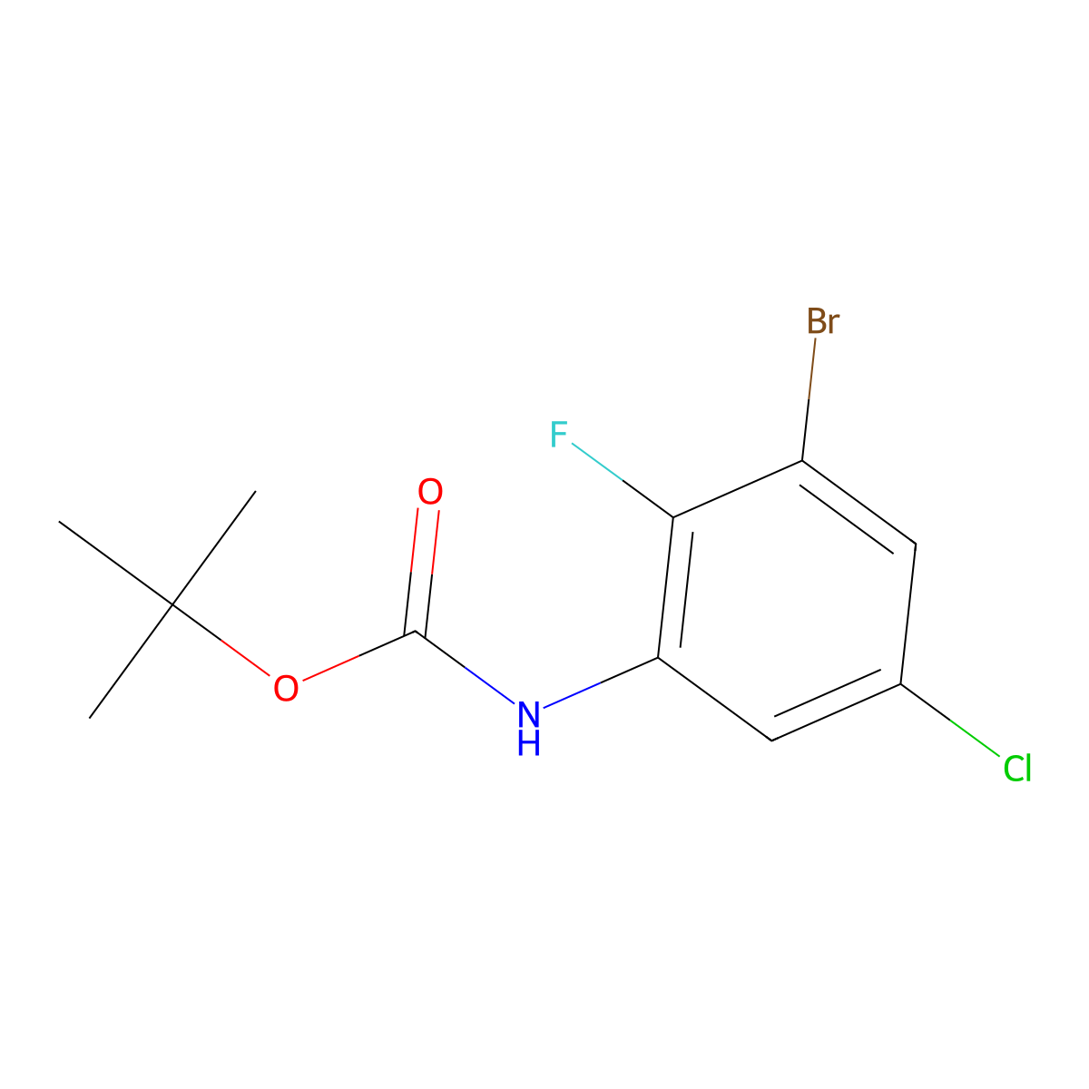 Carbamic acid, N-(3-bromo-5-chloro-2-fluorophenyl)-, 1,1-dimethylethyl ester molecular structure, CAS 1269232-94-1