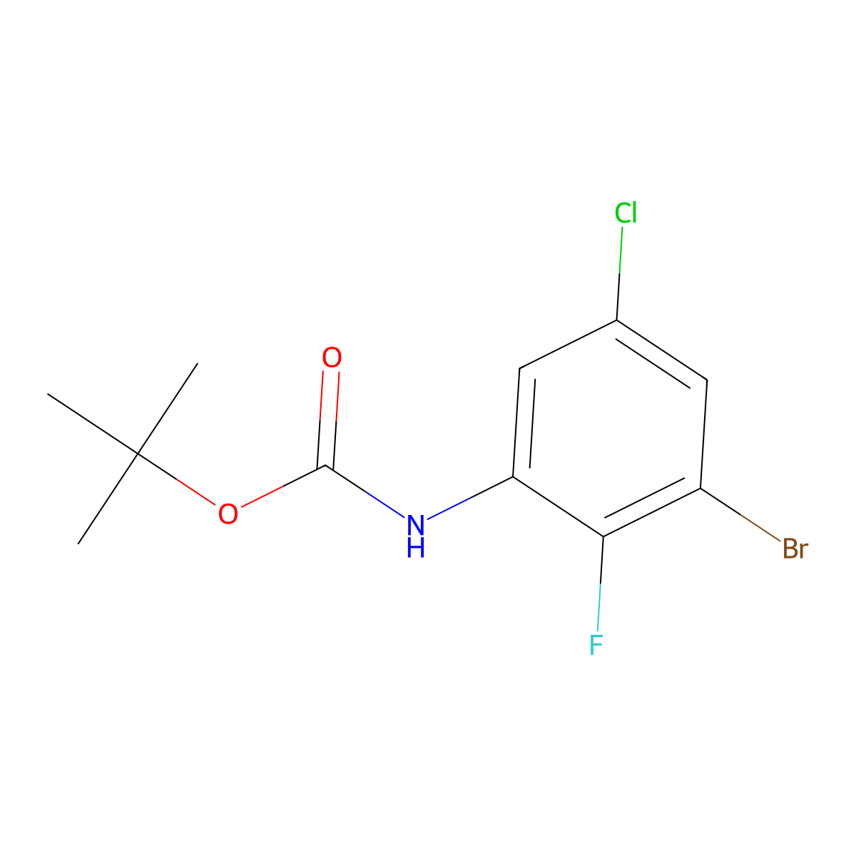 Carbamic acid, N-(3-bromo-5-chloro-2-fluorophenyl)-, 1,1-dimethylethyl ester molecular structure, CAS 1269232-94-1