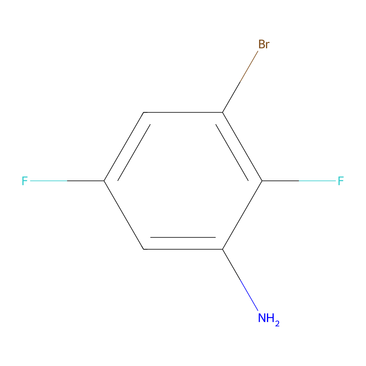 3-Bromo-2,5-difluoroaniline molecular structure, CAS 1269232-99-6
