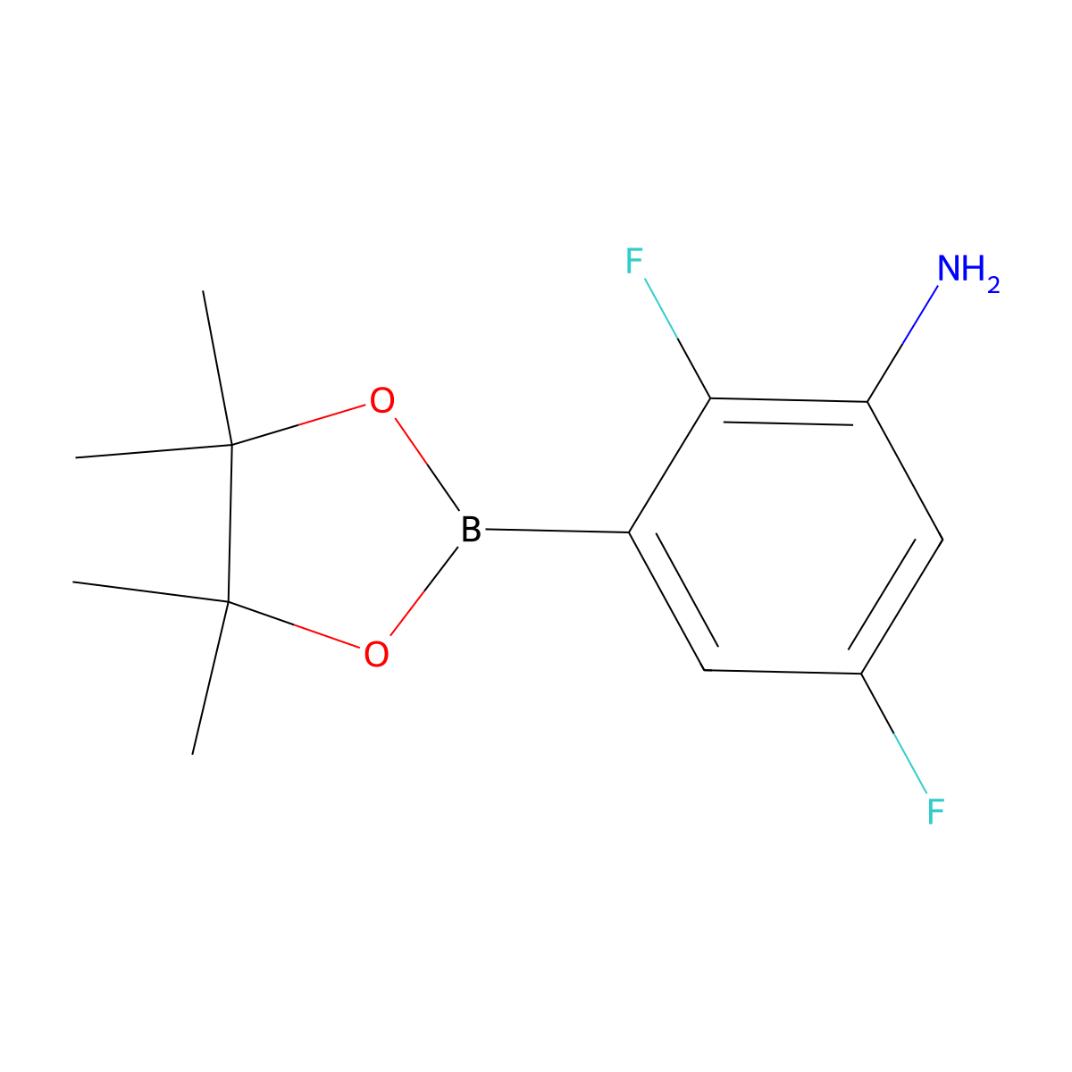 2,5-Difluoro-3-(4,4,5,5-tetramethyl-1,3,2-dioxaborolan-2-YL)aniline molecular structure, CAS 1269233-00-2