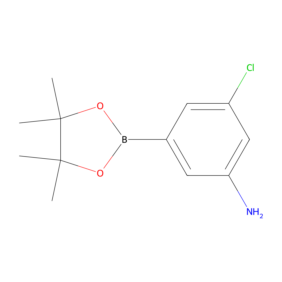 3-Chloro-5-(4,4,5,5-tetramethyl-1,3,2-dioxaborolan-2-yl)aniline molecular structure, CAS 1269233-11-5