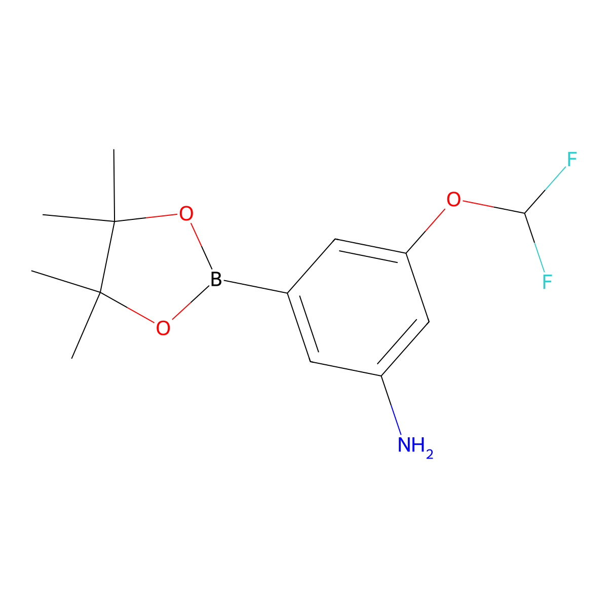 3-(Difluoromethoxy)-5-(4,4,5,5-tetramethyl-1,3,2-dioxaborolan-2-YL)aniline molecular structure, CAS 1269233-12-6