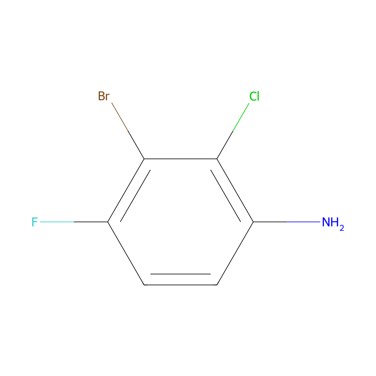 3-Bromo-2-chloro-4-fluoroaniline molecular structure, CAS 1269233-90-0