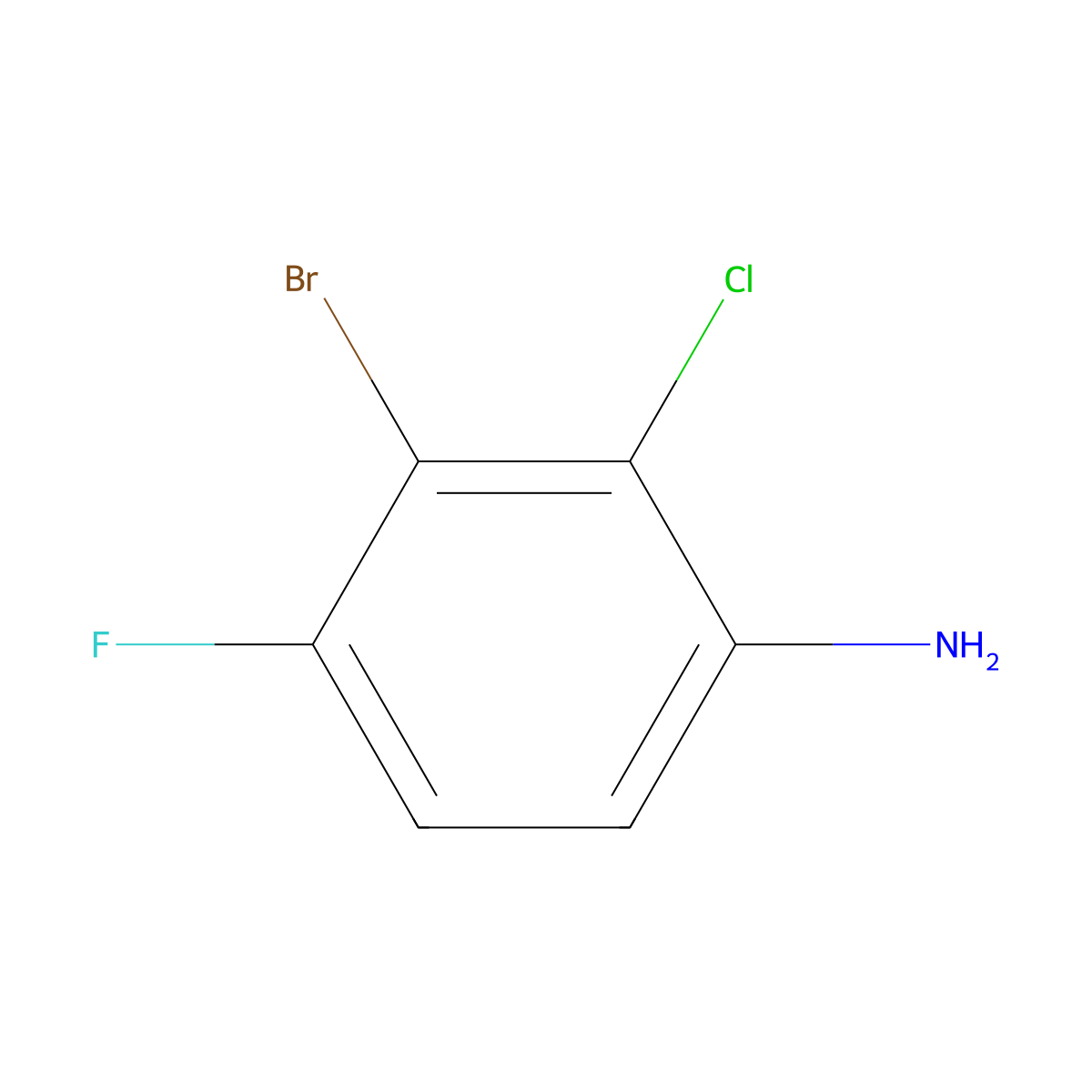 3-Bromo-2-chloro-4-fluoroaniline molecular structure, CAS 1269233-90-0