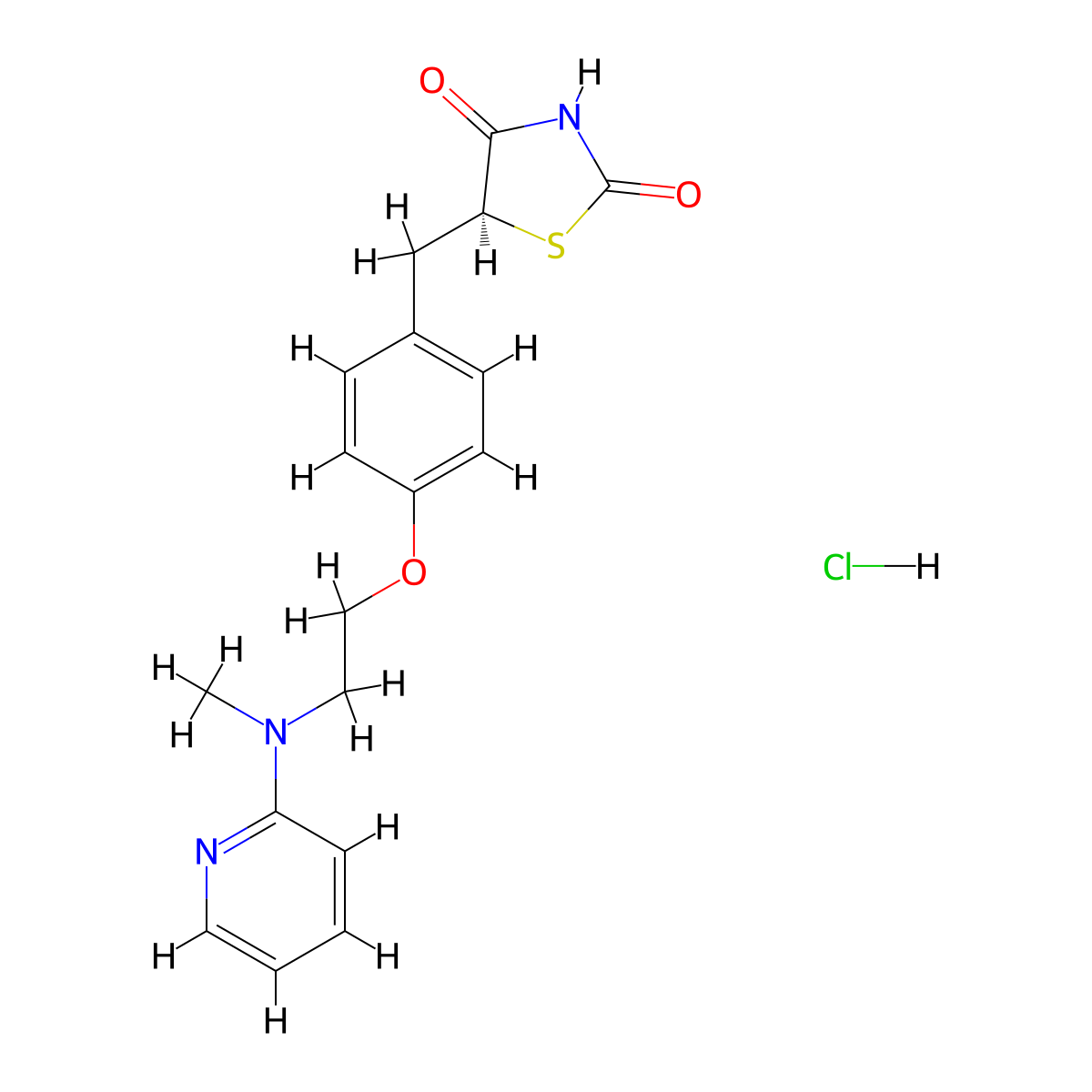 Rosiglitazone hydrochloride, (S)- molecular structure, CAS 1269235-33-7