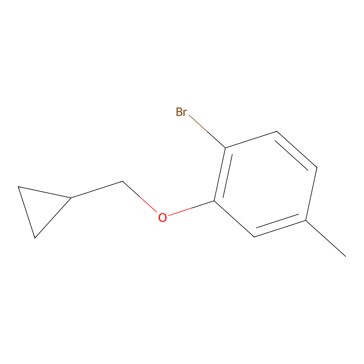 1-Bromo-2-(cyclopropylmethoxy)-4-methylbenzene molecular structure, CAS 1269238-78-9