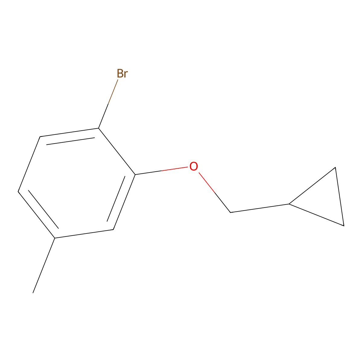 1-Bromo-2-(cyclopropylmethoxy)-4-methylbenzene molecular structure, CAS 1269238-78-9