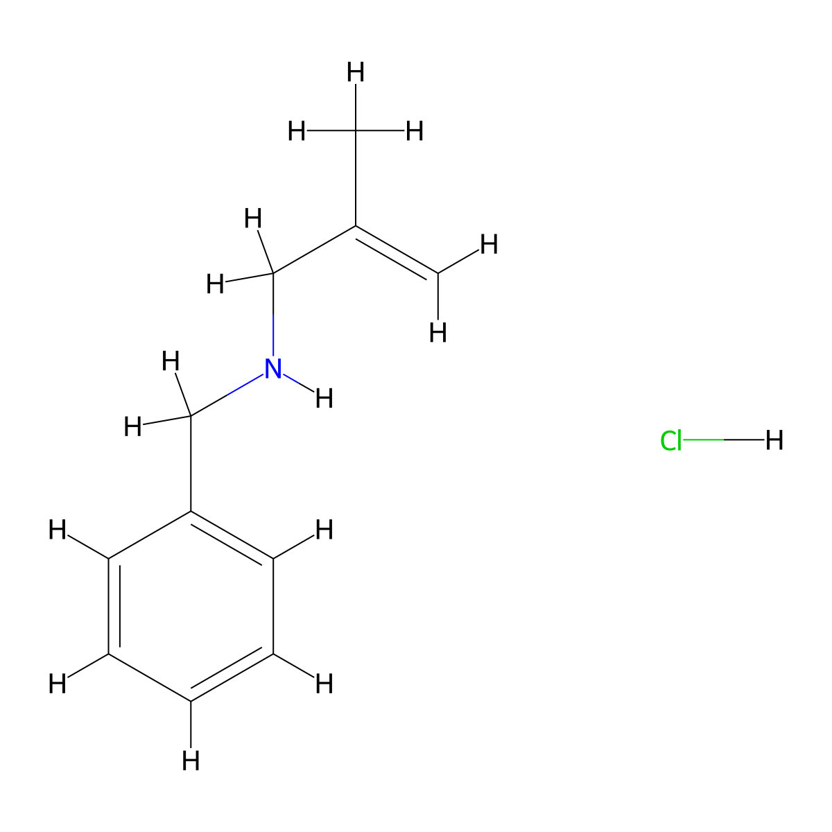 Benzyl(2-methylprop-2-en-1-yl)amine hydrochloride molecular structure, CAS 1269244-15-6
