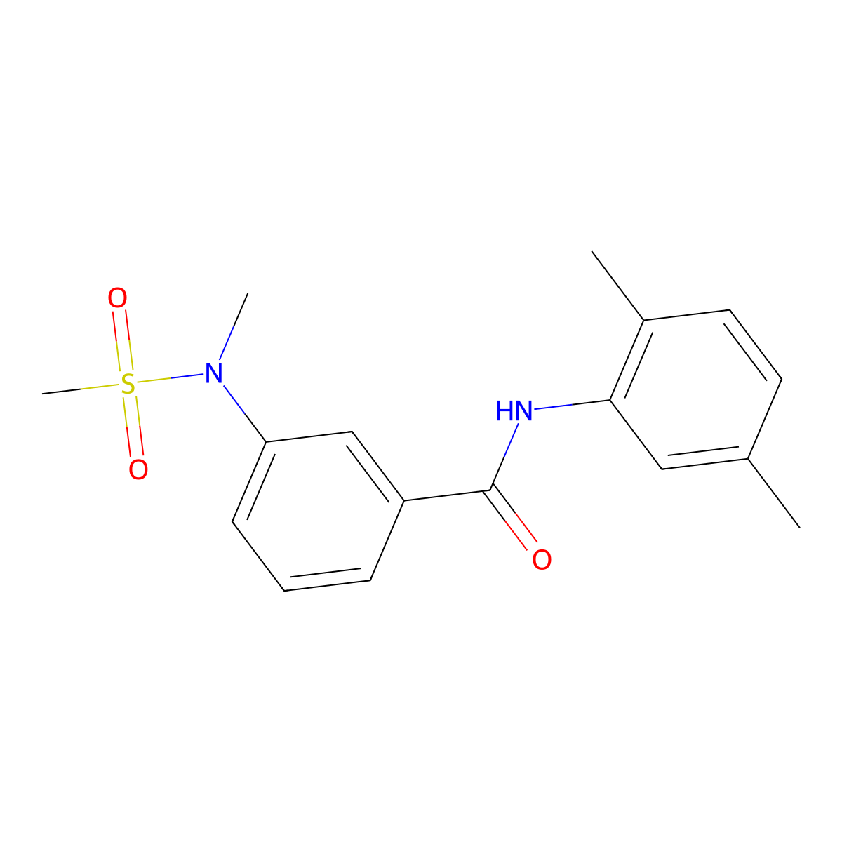 N-(2,5-dimethylphenyl)-3-[methyl(methylsulfonyl)amino]benzamide molecular structure, CAS 1269258-71-0