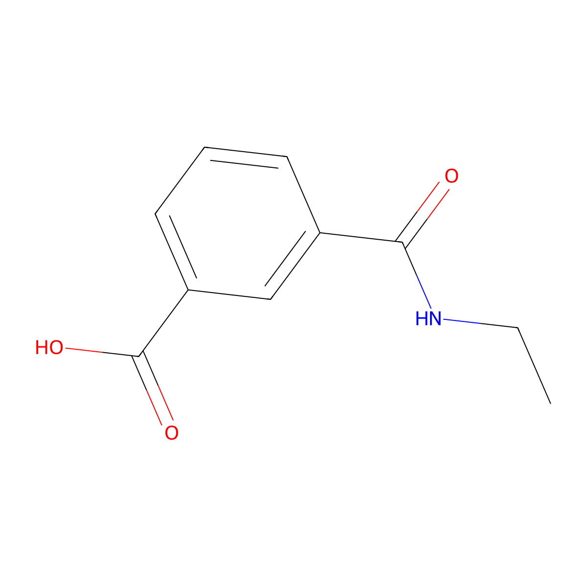 Benzoic acid, 3-((ethylamino)carbonyl)- molecular structure, CAS 126926-33-8