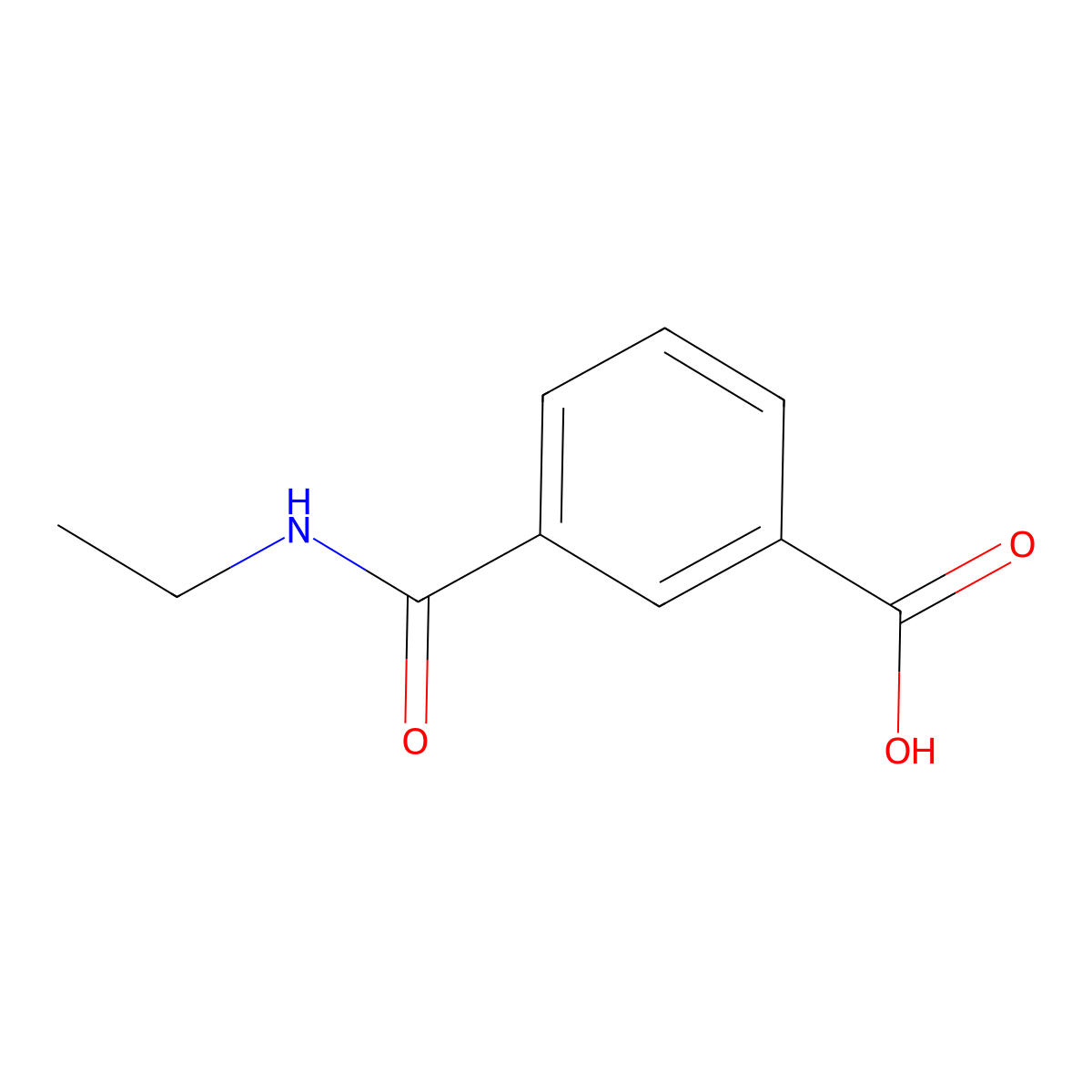 Benzoic acid, 3-((ethylamino)carbonyl)- molecular structure, CAS 126926-33-8