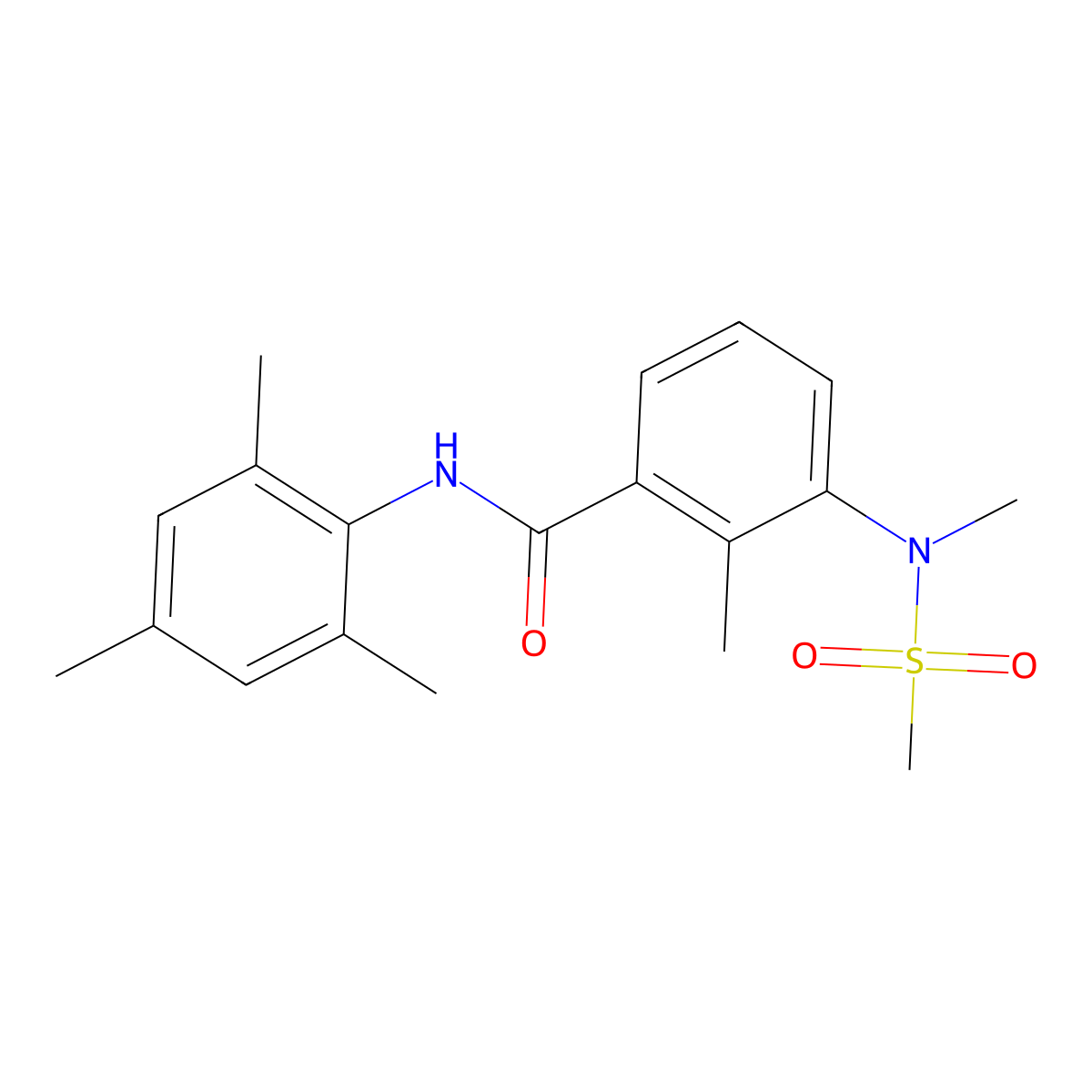 2-methyl-3-[methyl(methylsulfonyl)amino]-N-(2,4,6-trimethylphenyl)benzamide molecular structure, CAS 1269266-59-2