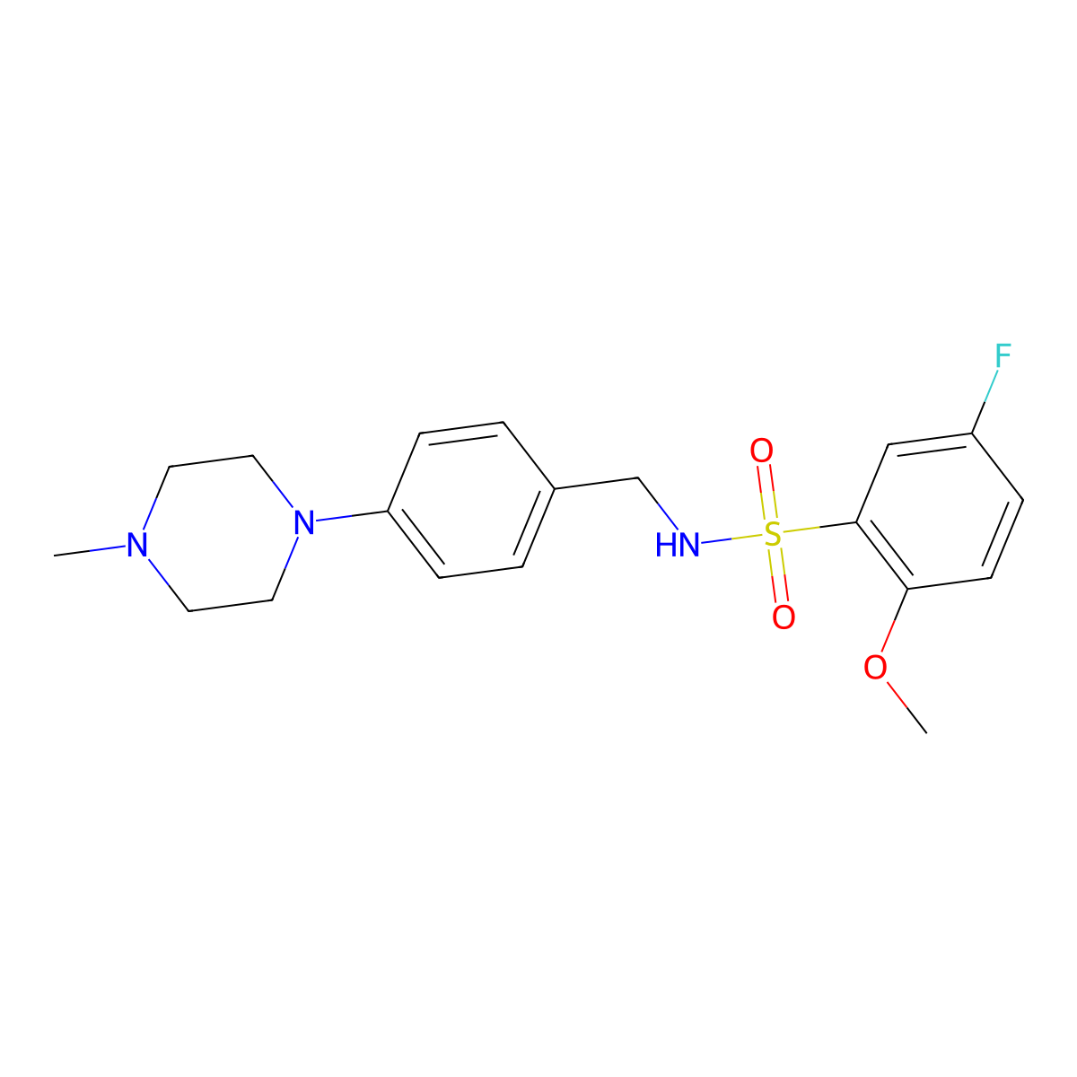 5-fluoro-2-methoxy-N-[4-(4-methylpiperazin-1-yl)benzyl]benzenesulfonamide molecular structure, CAS 1269275-70-8