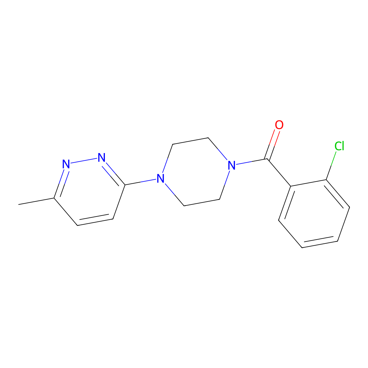 (2-Chlorophenyl)(4-(6-methylpyridazin-3-yl)piperazin-1-yl)methanone molecular structure, CAS 1269275-74-2