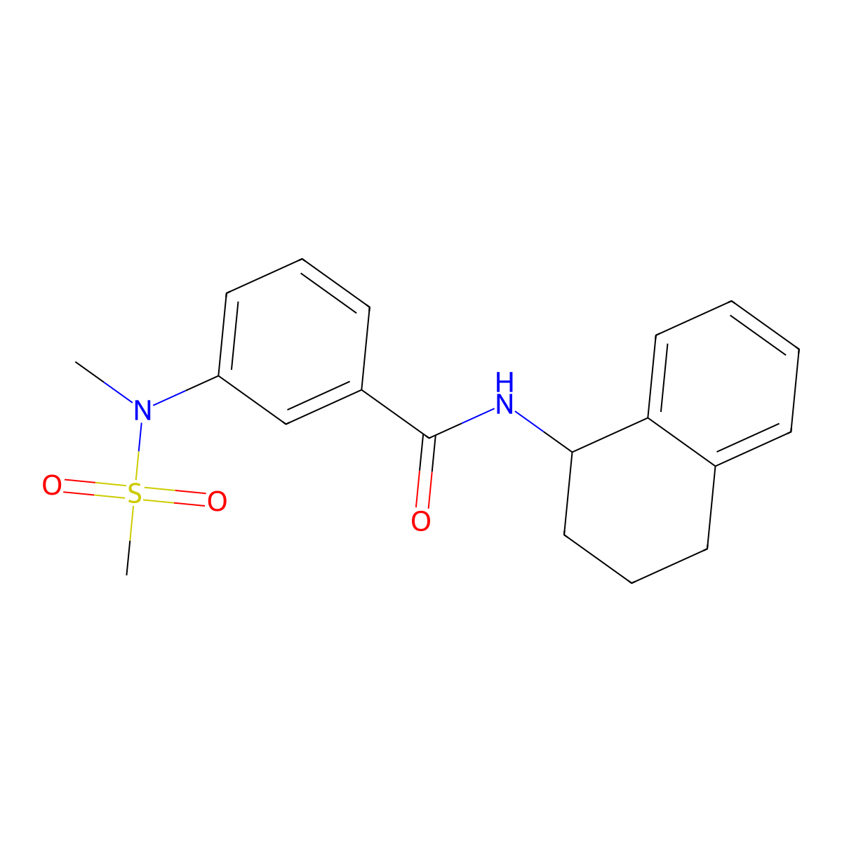 3-[methyl(methylsulfonyl)amino]-N-(1,2,3,4-tetrahydronaphthalen-1-yl)benzamide molecular structure, CAS 1269278-52-5