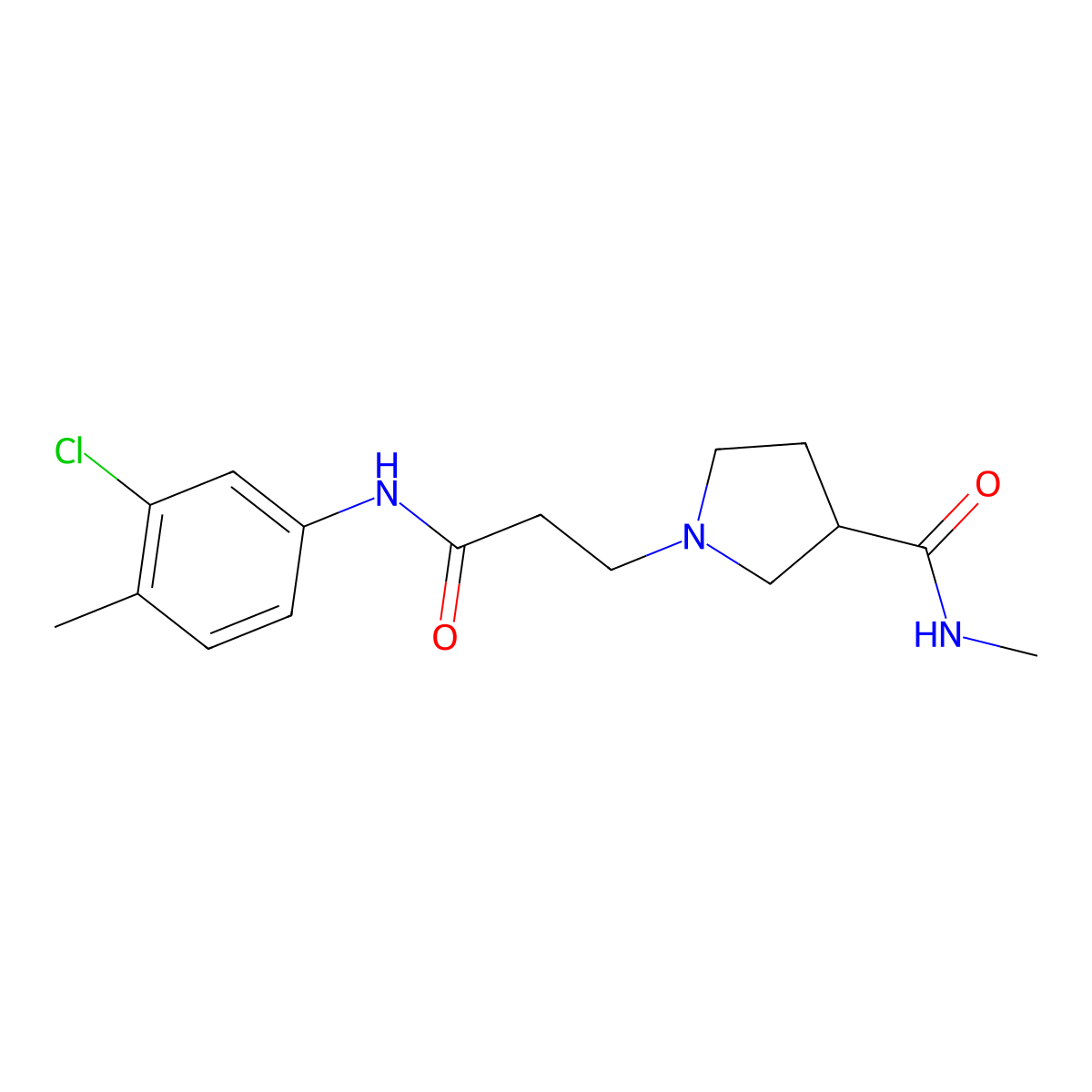 1-{2-[(3-Chloro-4-methylphenyl)carbamoyl]ethyl}-N-methylpyrrolidine-3-carboxamide molecular structure, CAS 1269279-24-4