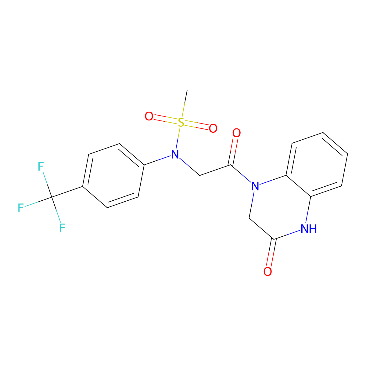 N-[2-oxo-2-(3-oxo-3,4-dihydroquinoxalin-1(2H)-yl)ethyl]-N-[4-(trifluoromethyl)phenyl]methanesulfonamide molecular structure, CAS 1269279-81-3