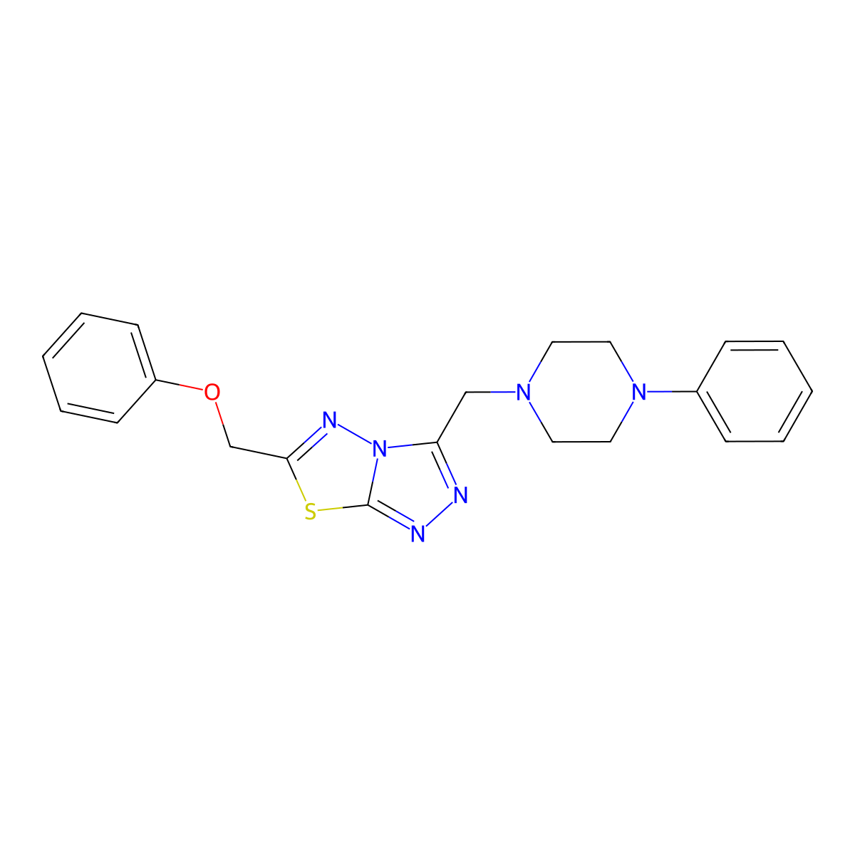 6-(Phenoxymethyl)-3-[(4-phenylpiperazin-1-yl)methyl][1,2,4]triazolo[3,4-b][1,3,4]thiadiazole molecular structure, CAS 1269279-87-9